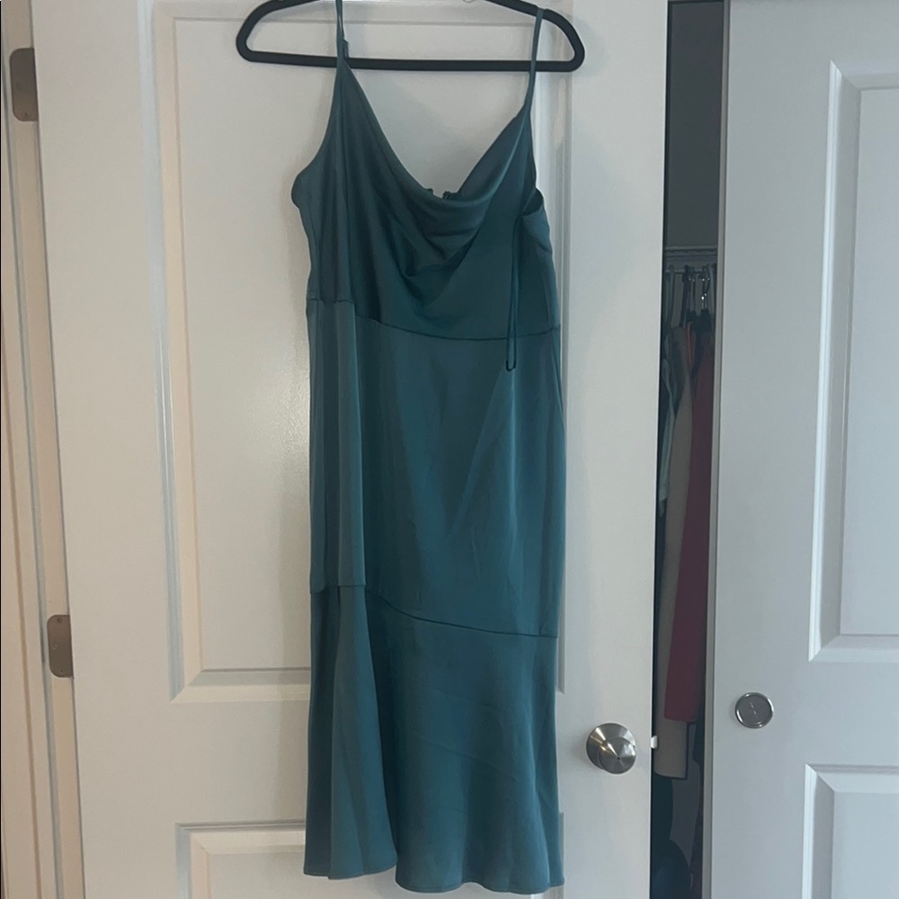 Sam Edelman Green Asymmetrical Slip Dress